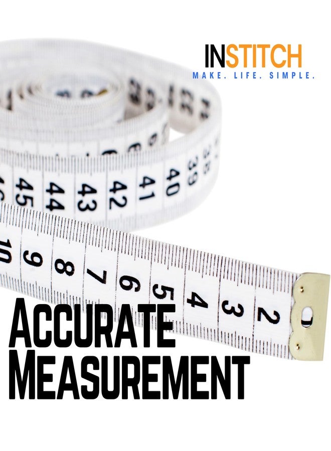 INSTITCH Measuring Tape, Tailor Measuring Tape, Inchi Tape, Crown & Cobra Tape, Tailoring Accessories,150 CM (60 Inches), Body Measuring Tape, Pack of 1 (Multi colour) - Image 4